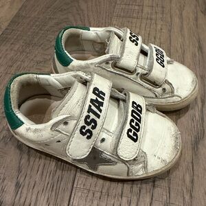 Golden Goose Kids White and Green Sneaker